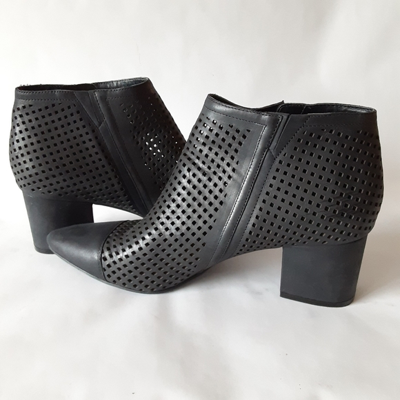 Lucky Brand black perforated leather booties - Picture 3 of 9